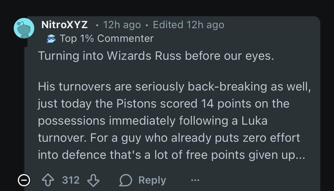 Fan comment (Image via Reddit)