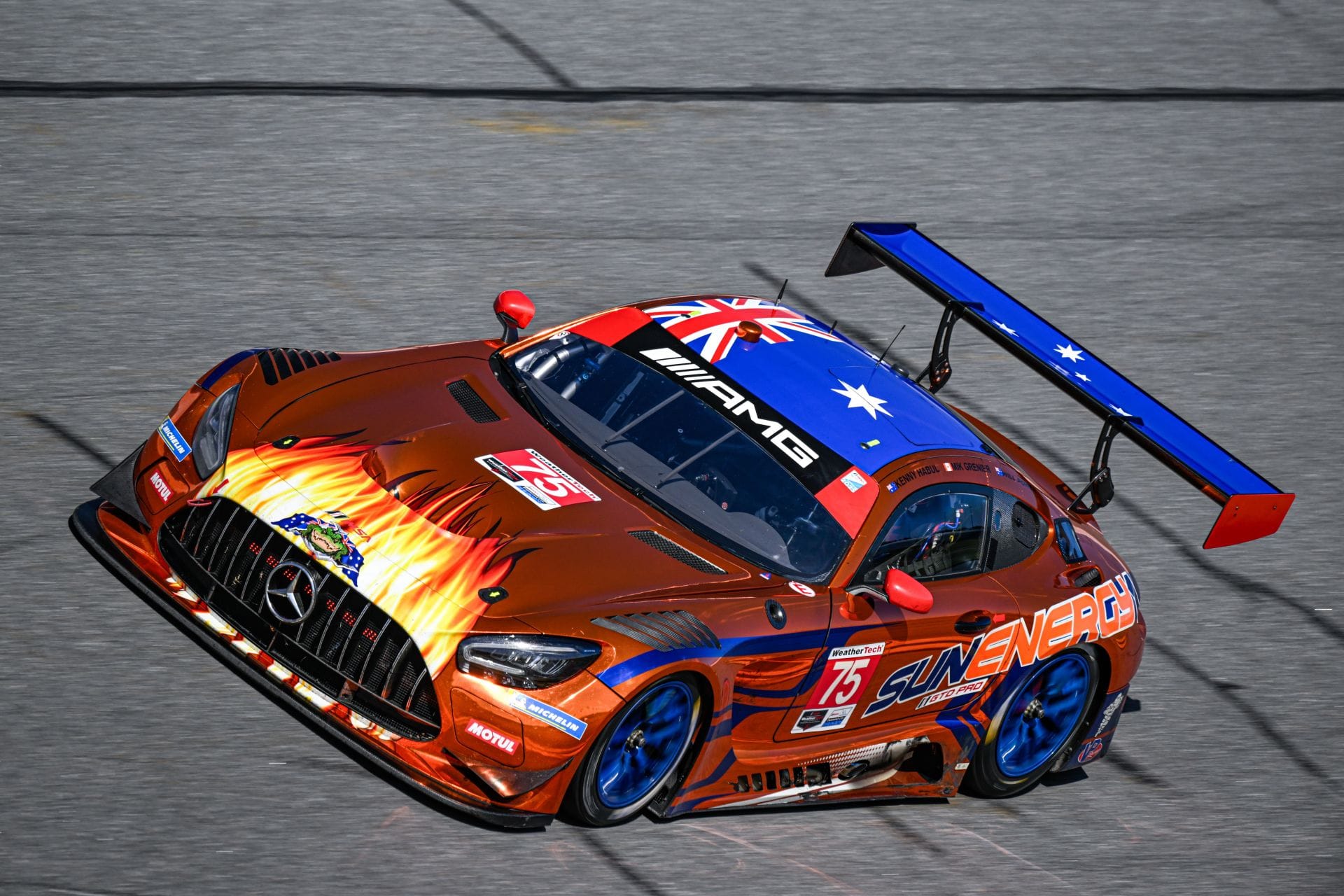 The No. 75 Mercedes-AMG GT3 of 75 Express at the IMSA Daytona Test - Source: Getty