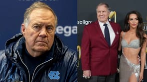 Bill Belichick covers up GF Jordon Hudson as 24YO braves 8°C North Carolina cold in all-blue outfit