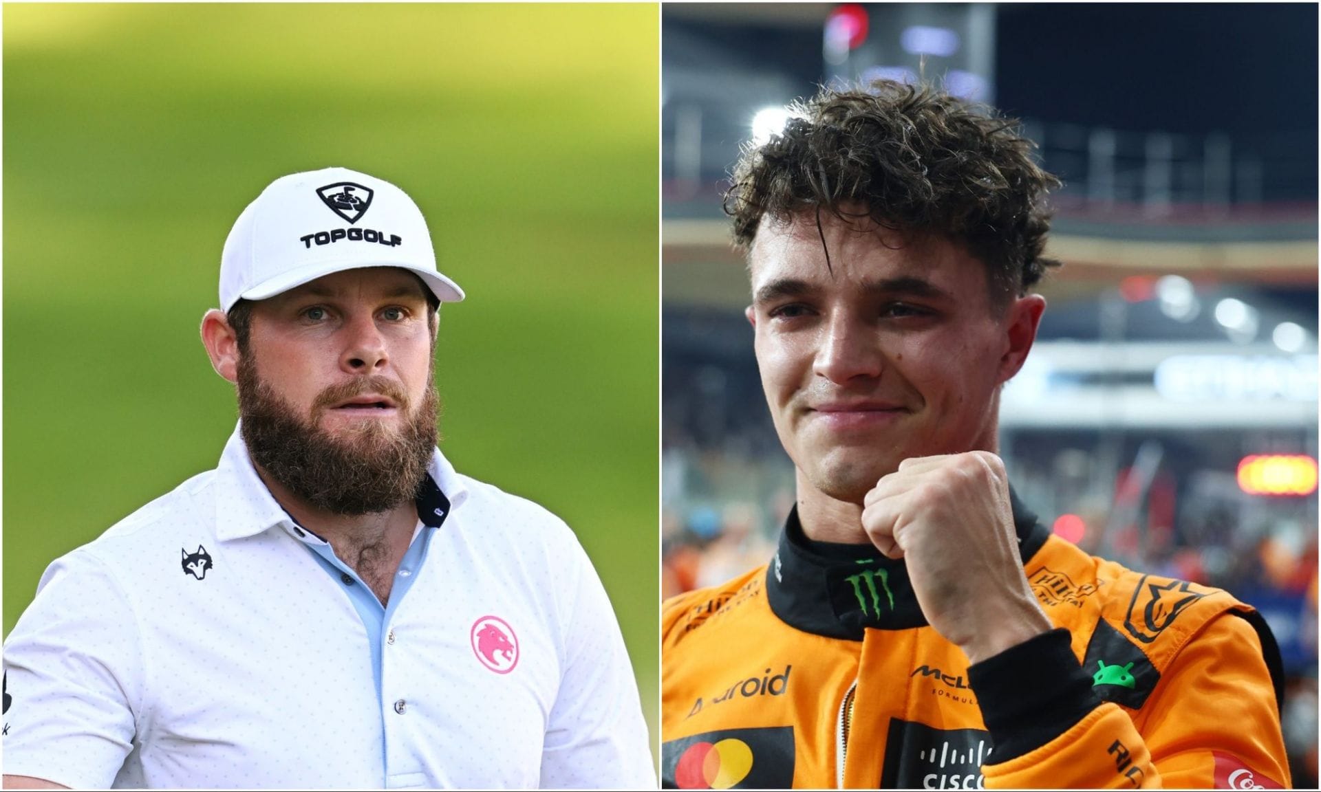Tyrrell Hatton reacts to compatriot Lando Norris