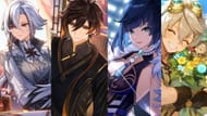 Arlecchino, Zhongli, Yelan, Bennett (Image via Sportskeeda Gaming/ HoYoverse)