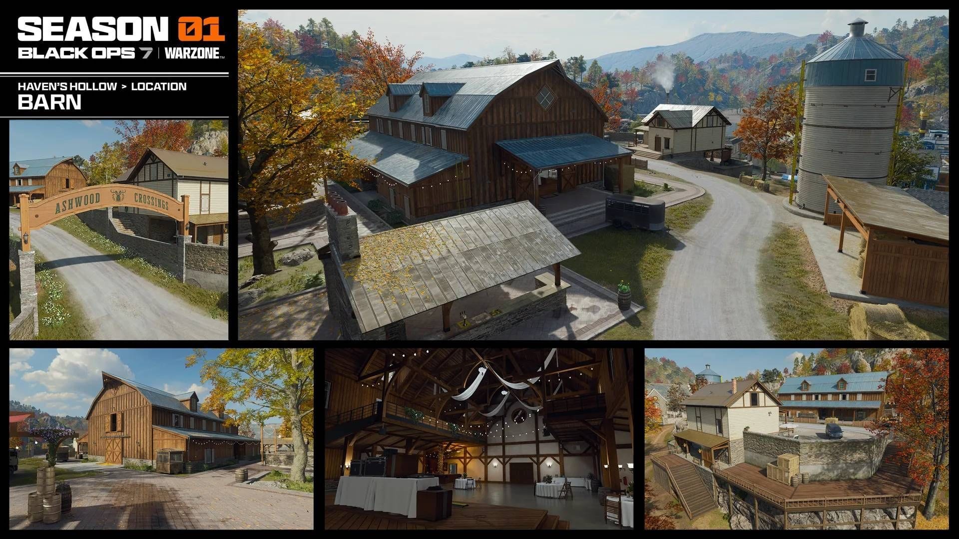 The Barn is covered with various small houses to scout for enemies (Image via Activision)
