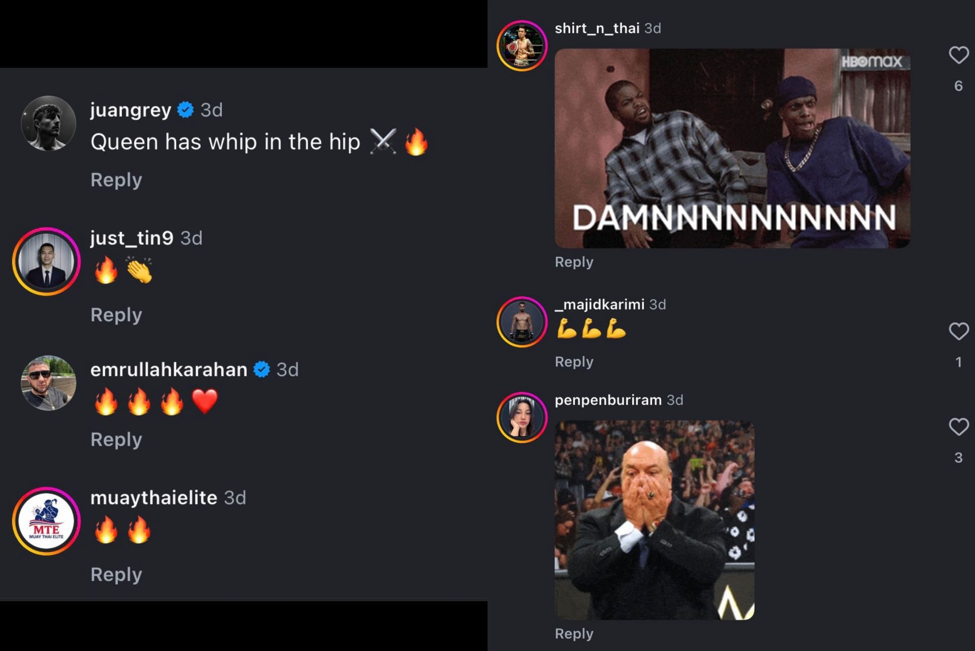 Screenshots from the original post [Instagram @onechampionship]