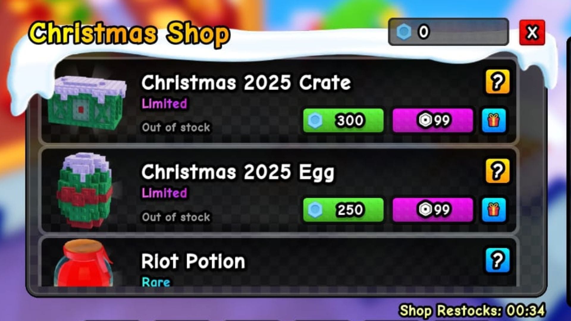 Vánoční vejce 2025 (obrázek přes Roblox)