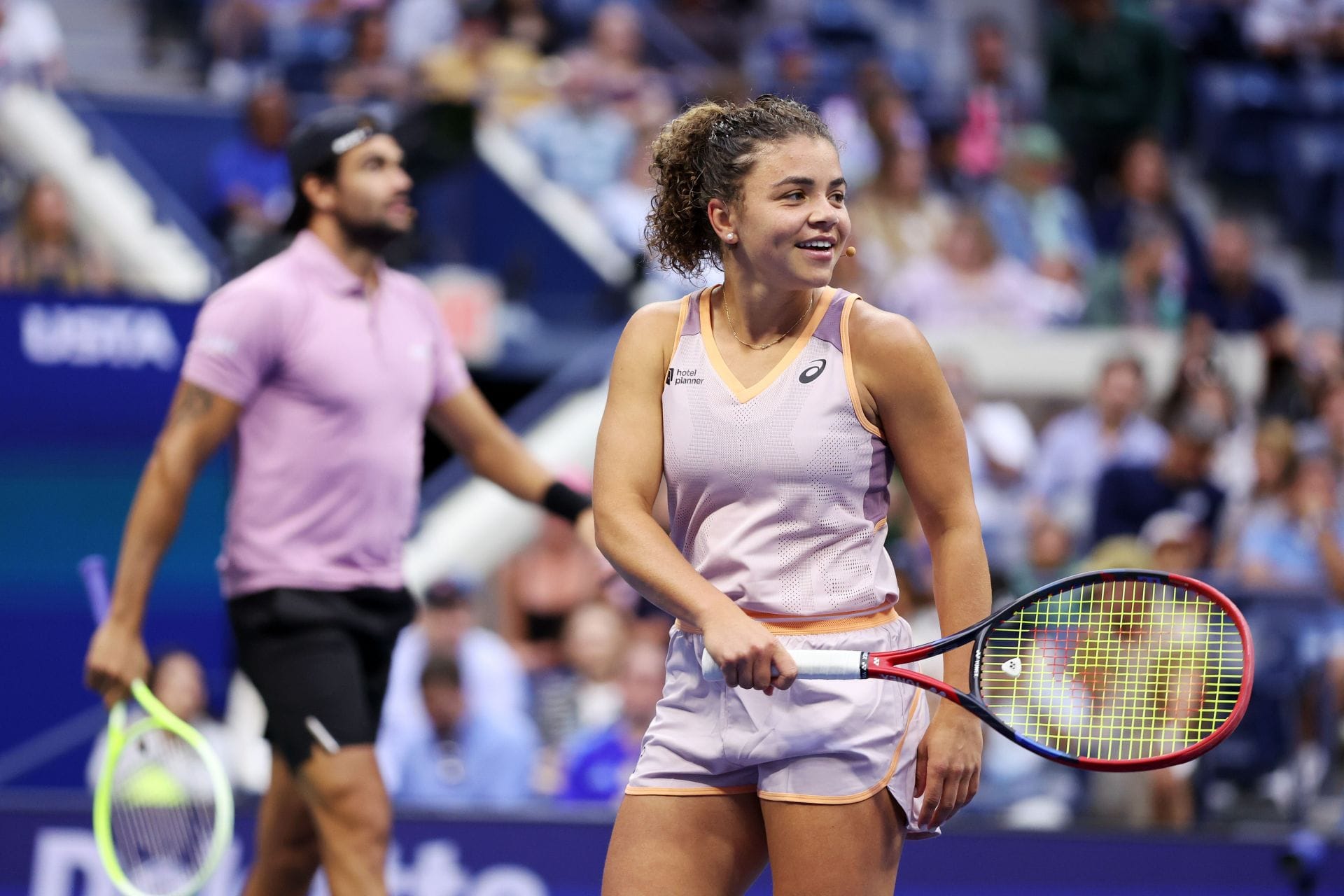 Matteo Berrettini and Jasmine Paolini at the US Open 2024. (Photo: Getty)
