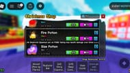 Plants vs Brainrots Fire Potion Guide 3 Potion of Fire in the Christmas Shop (Image via Roblox)