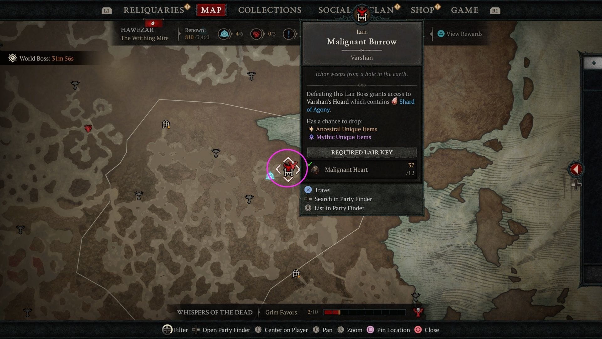 Here's the boss location for Varshan (Image via Blizzard Entertainment)