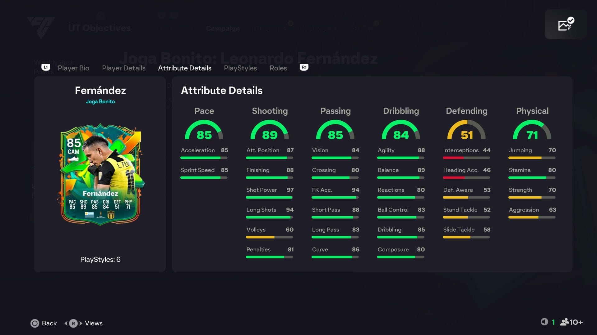 The stats (Image via EA Sports)