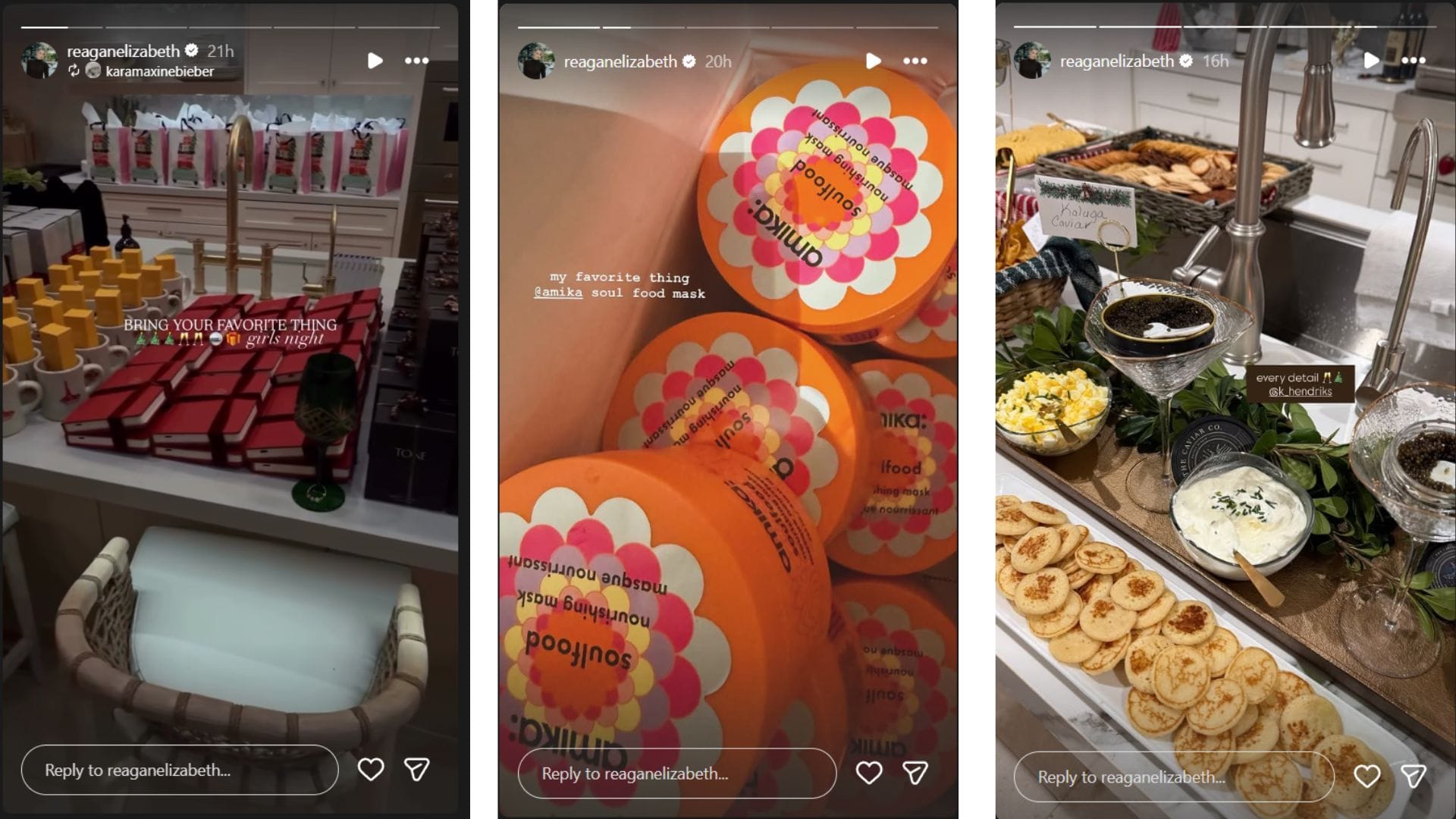 Instagram Stories of Reagan Bregman from their girls' night out (Source: Instagram @reaganelizabeth)