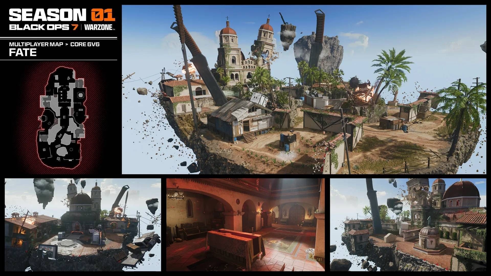 Fate is a floating 6v6 small-sized map in Black Ops 7 Season 1 (Image via Activision)