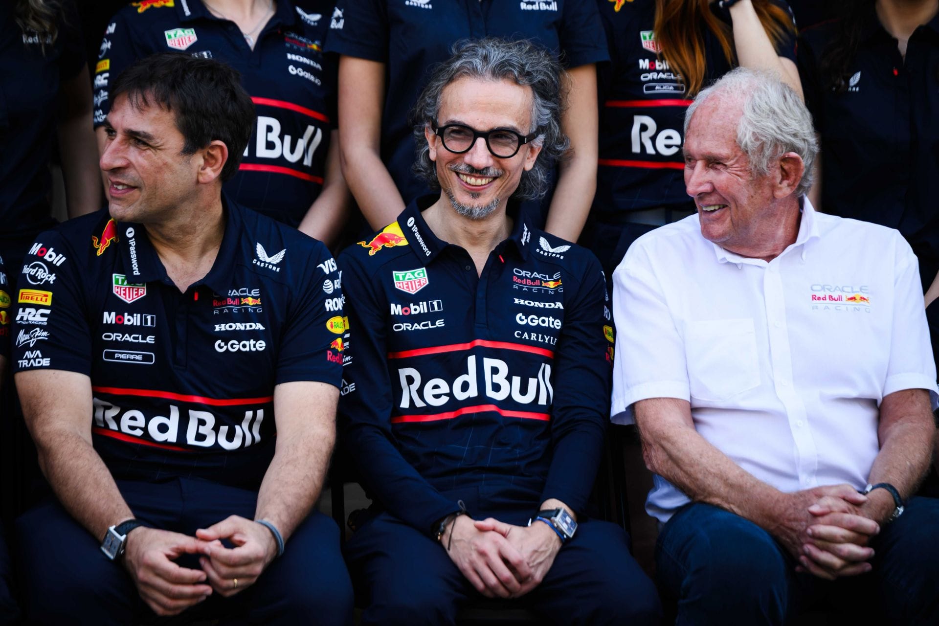 Laurent Mekies and Helmut Marko at the Abu Dhabi Grand Prix - Source: Getty