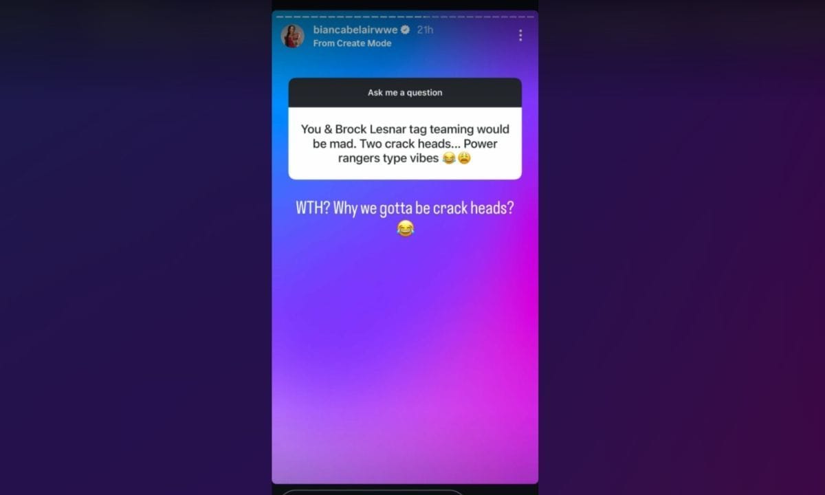 WWE superstar, Bianca Belair during a Q&amp;A session on Instagram account. 