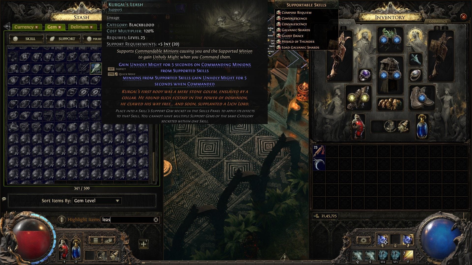 Kurgal&#039;s Leash gets a massive buff (Image via GGG)