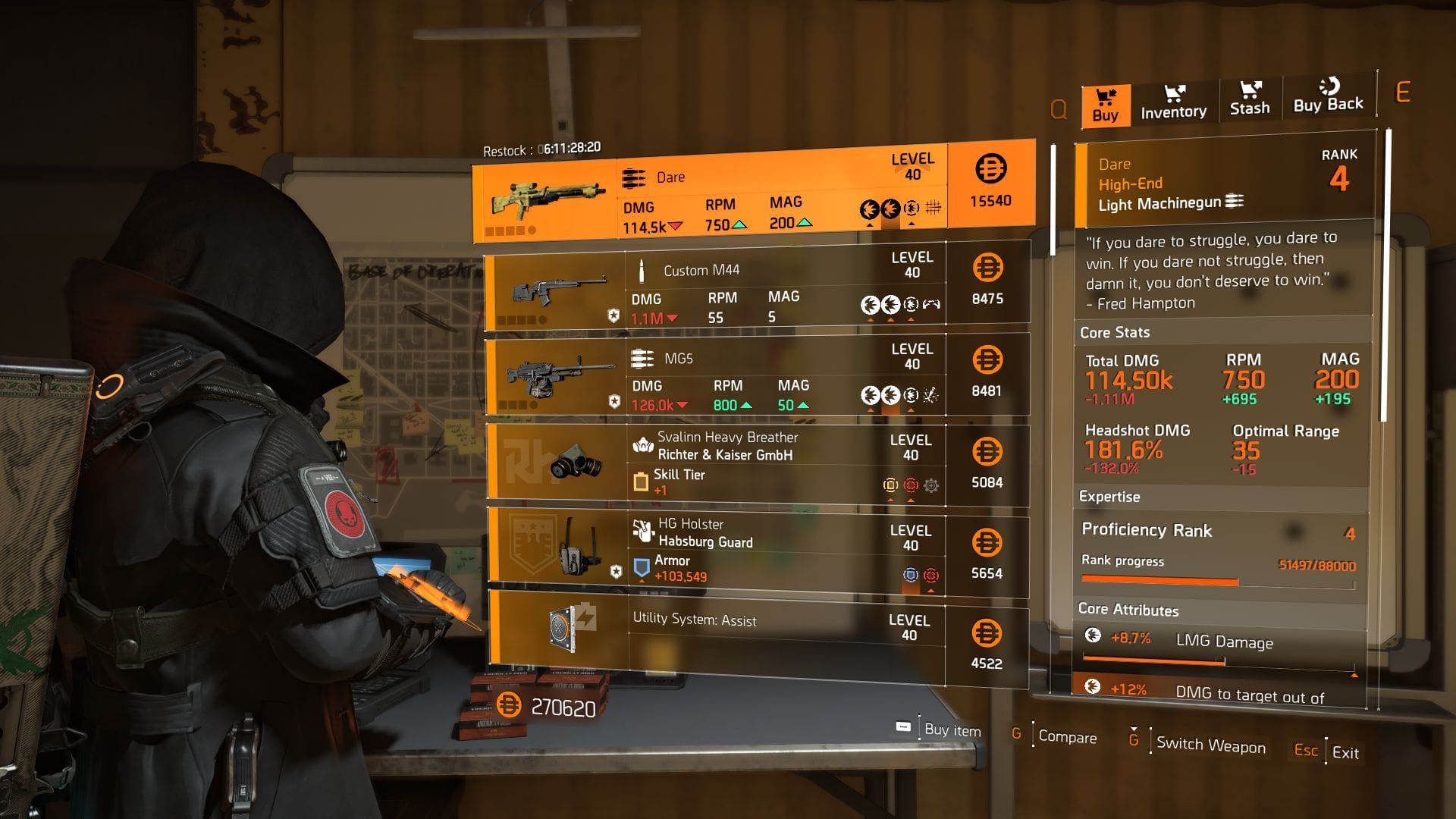 The Division 2 vendor found at the Castle Settlement (Image via SK Gaming || Ubisoft)