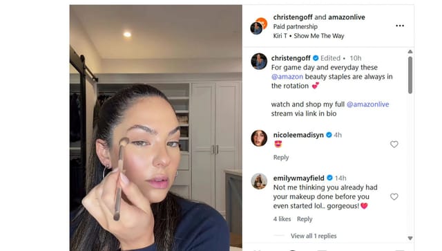 Baker Mayfield&rsquo;s wife Emily reveals true feelings on Jared Goff&rsquo;s wife Christen Harper&rsquo;s gameday makeup routine/@christengoff