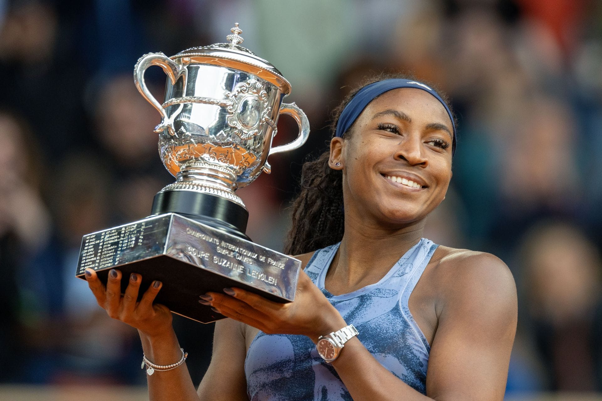 Gauff at the French Open Tennis Tournament. Roland-Garros 2025. - Source: Getty