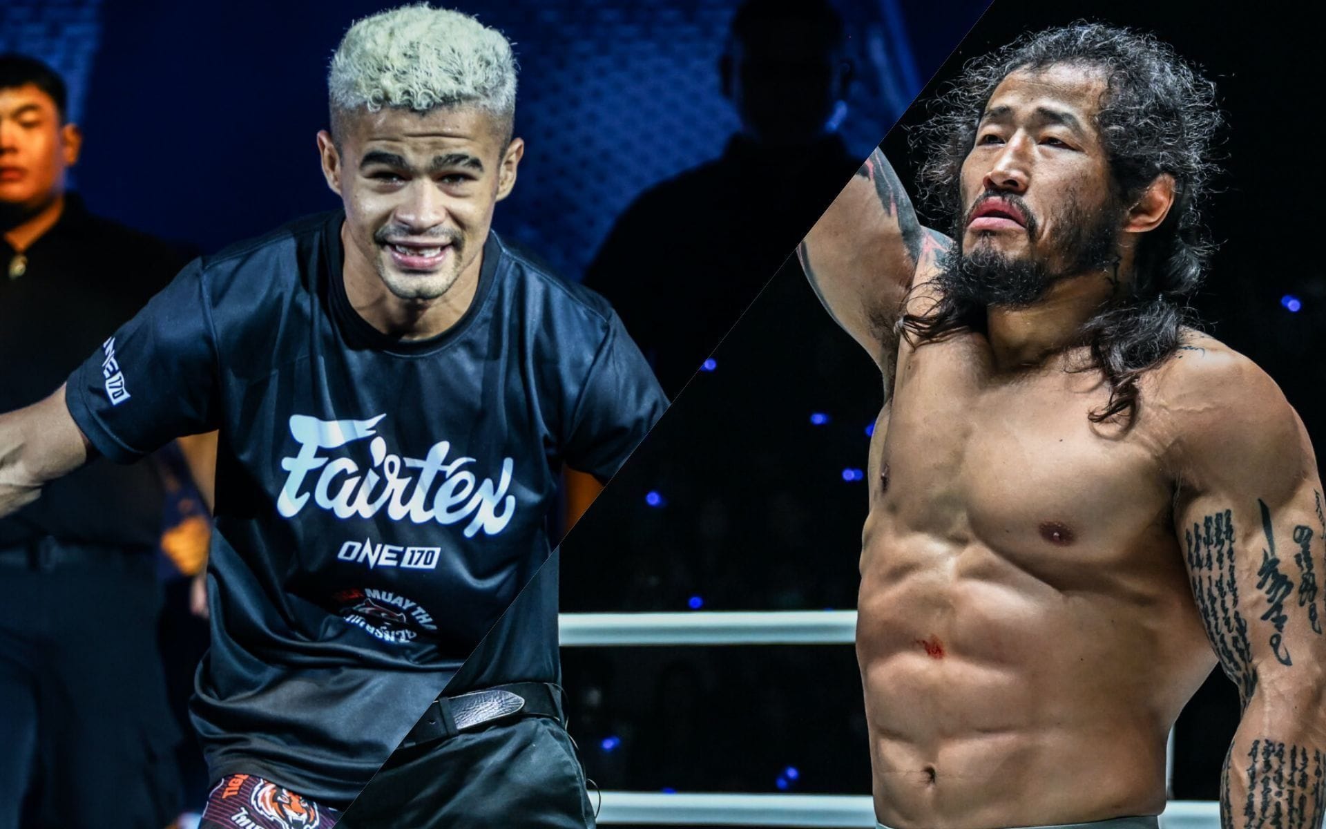 (From left) Fabricio Andrade and Enkh-Orgil Baatarkhuu. [Images: ONE Championship]