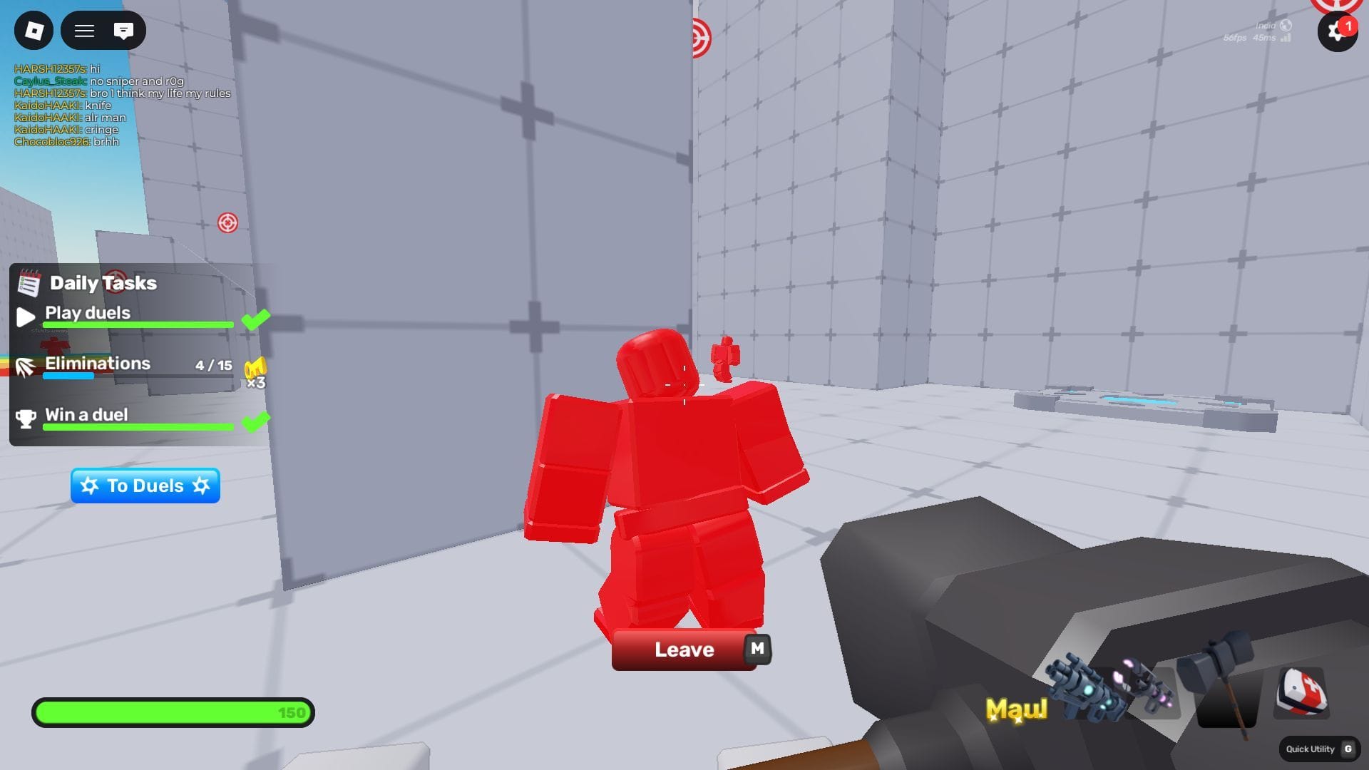 Reach level 35 in the Season 2 battle pass to get the Maul (Image via Roblox)