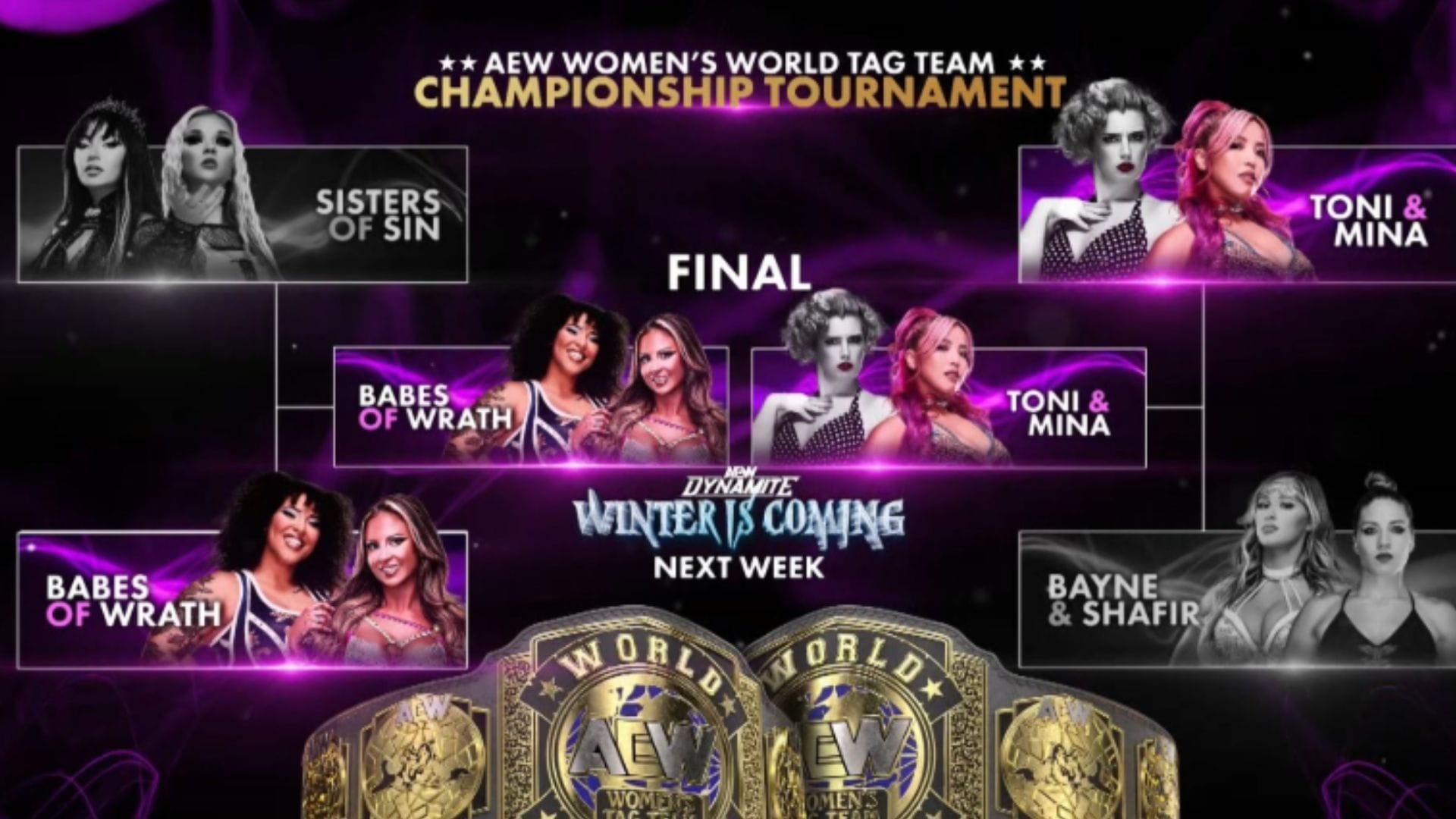 Final tournament brackets to crown the inaugural All Elite Women&#039;s Tag Team Champions [Source: @AEW on X]