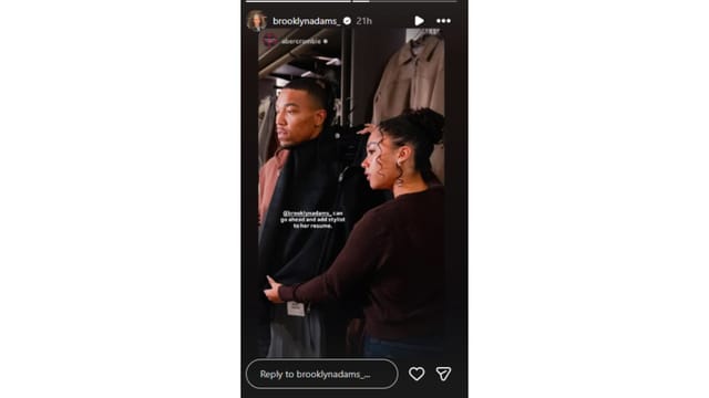 St. Brown being styled by girlfriend Brooklyn Adams. (Credit: @brooklynadams)