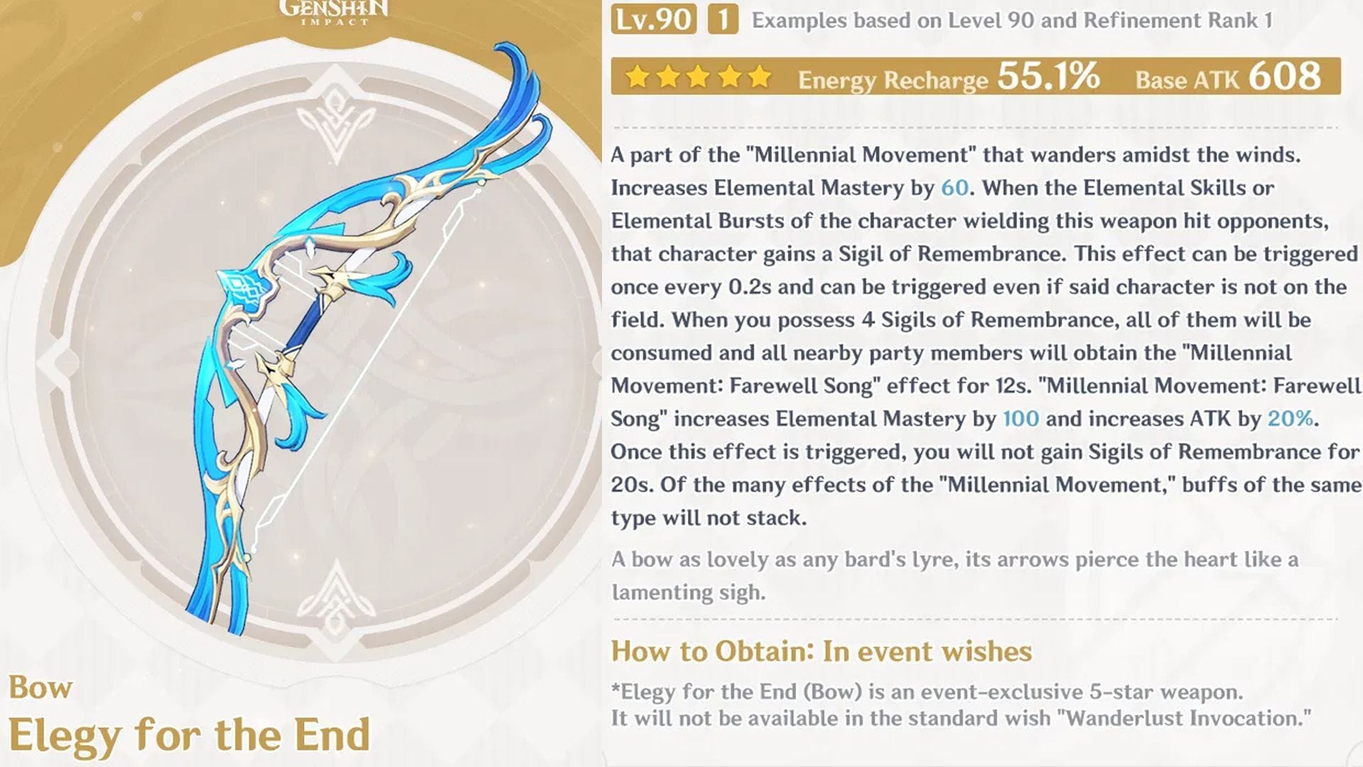 5-star Bow Elegy for the End (Image via HoYoverse)