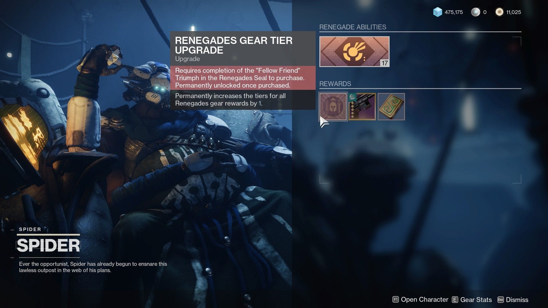 Spider holds the key to Tier 5 loot in Destiny 2 Renegades (Image via Bungie)