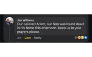Adam the Woo's father, Jim Williams, appears to confirm the YouTuber's death (Image via Reddit)