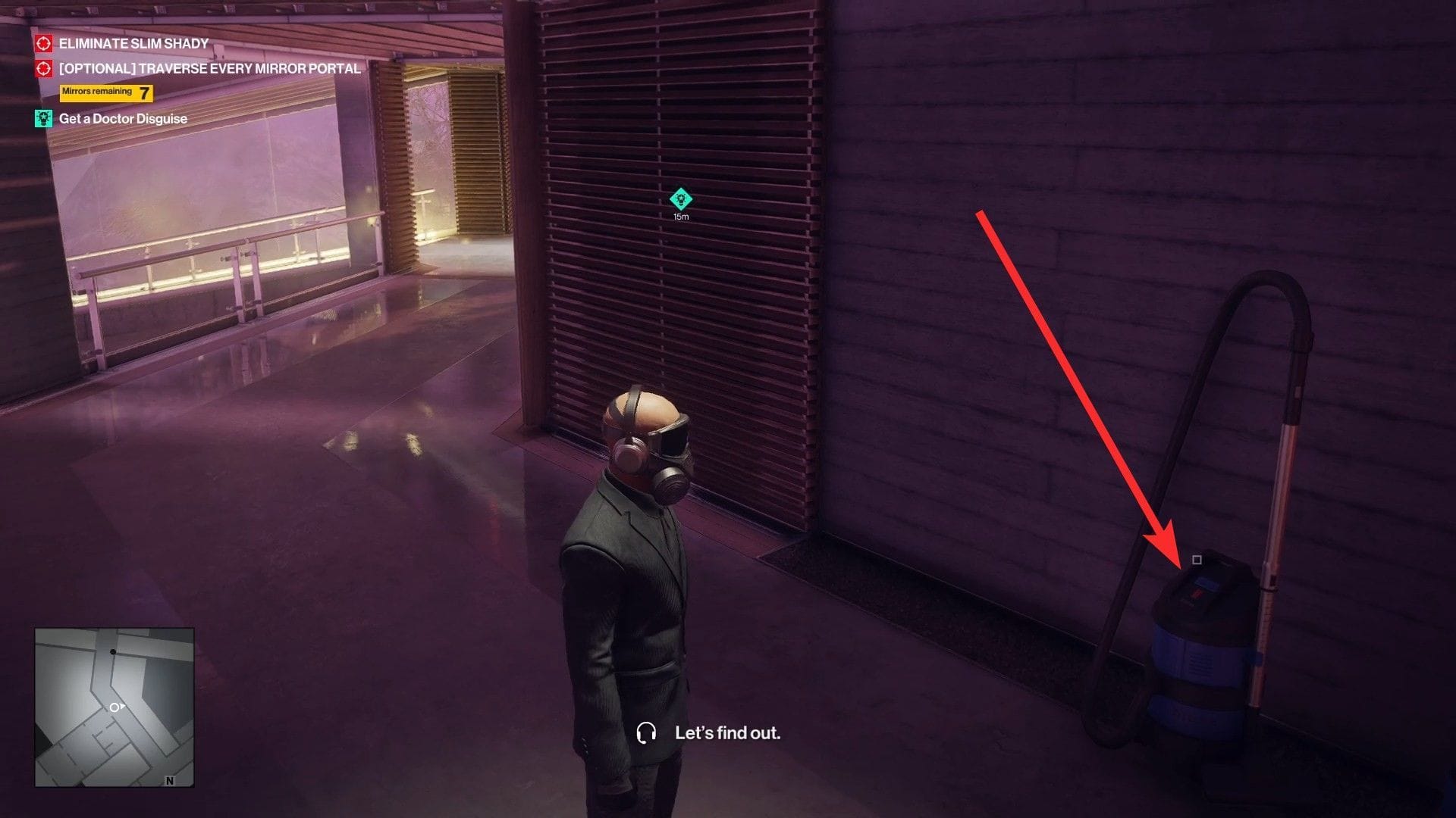 Use this vacuum cleaner to draw the doctor's attention (Image via IO Interactive)