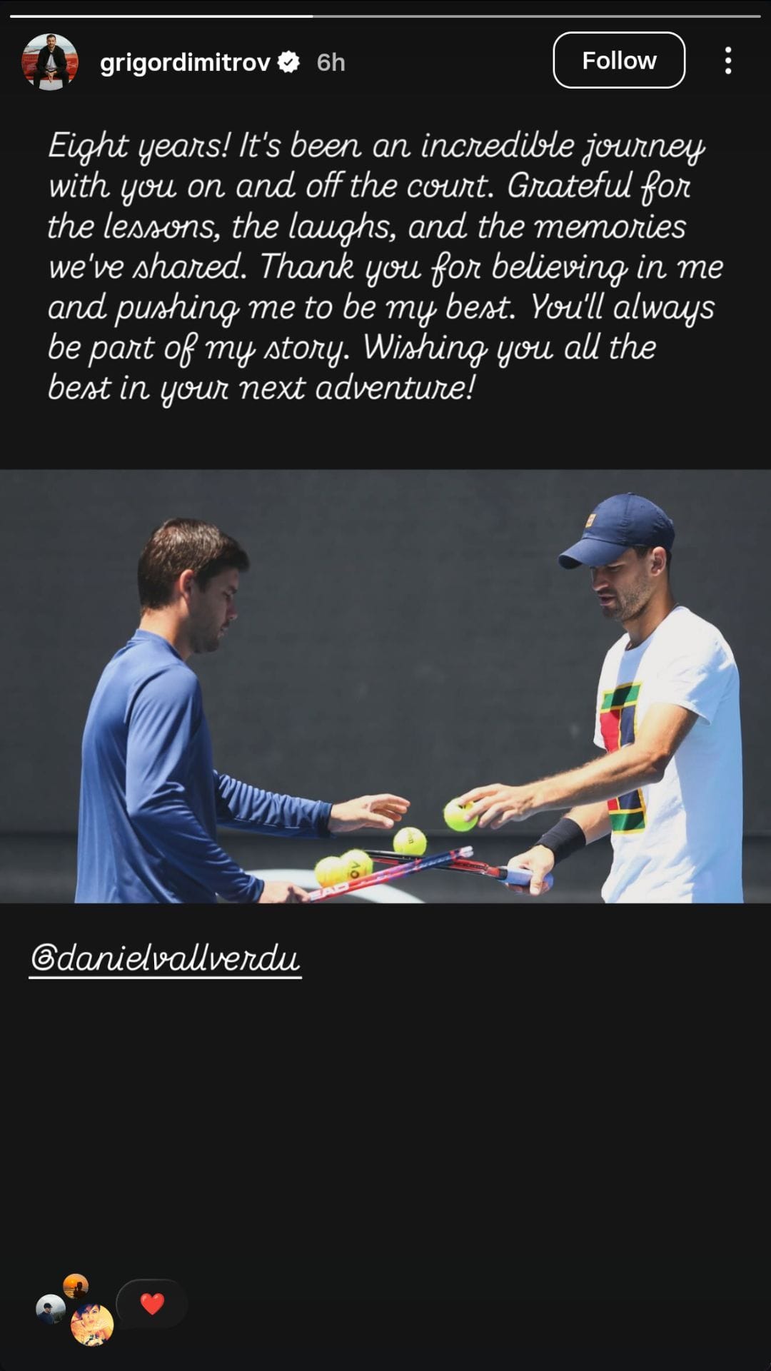 Prostřednictvím @grigordimitrov na Instagramu