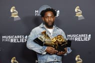 Kendrick Lamar, winner of Record of the Year, Best Rap Performance, Best Rap Song, Best Music Video and Song of the Year for