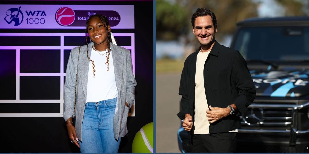 Coco Gauff (L) and Roger Federer. (Photos: Getty)