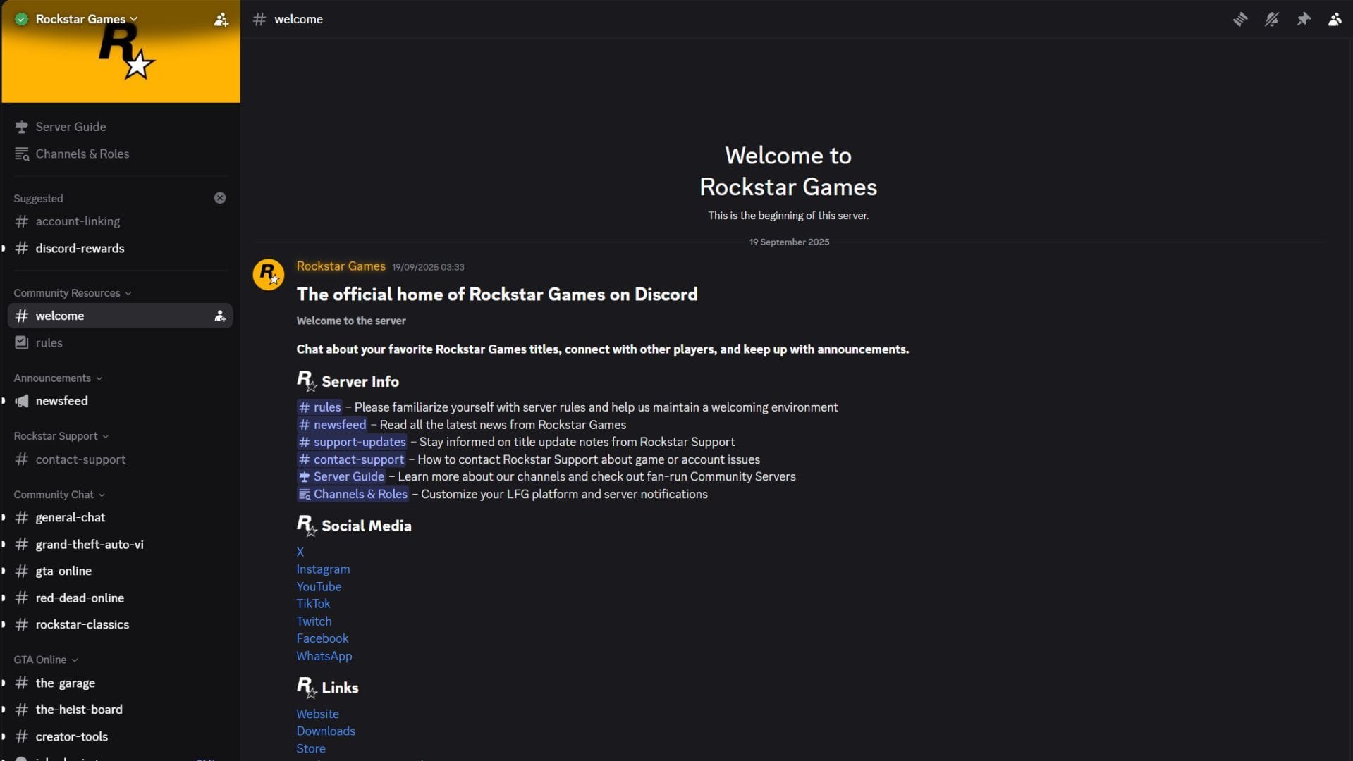 Join the Rockstar Games Discord server before linking the accounts (Image via Sportskeeda Gaming || Discord/Rockstar Games)