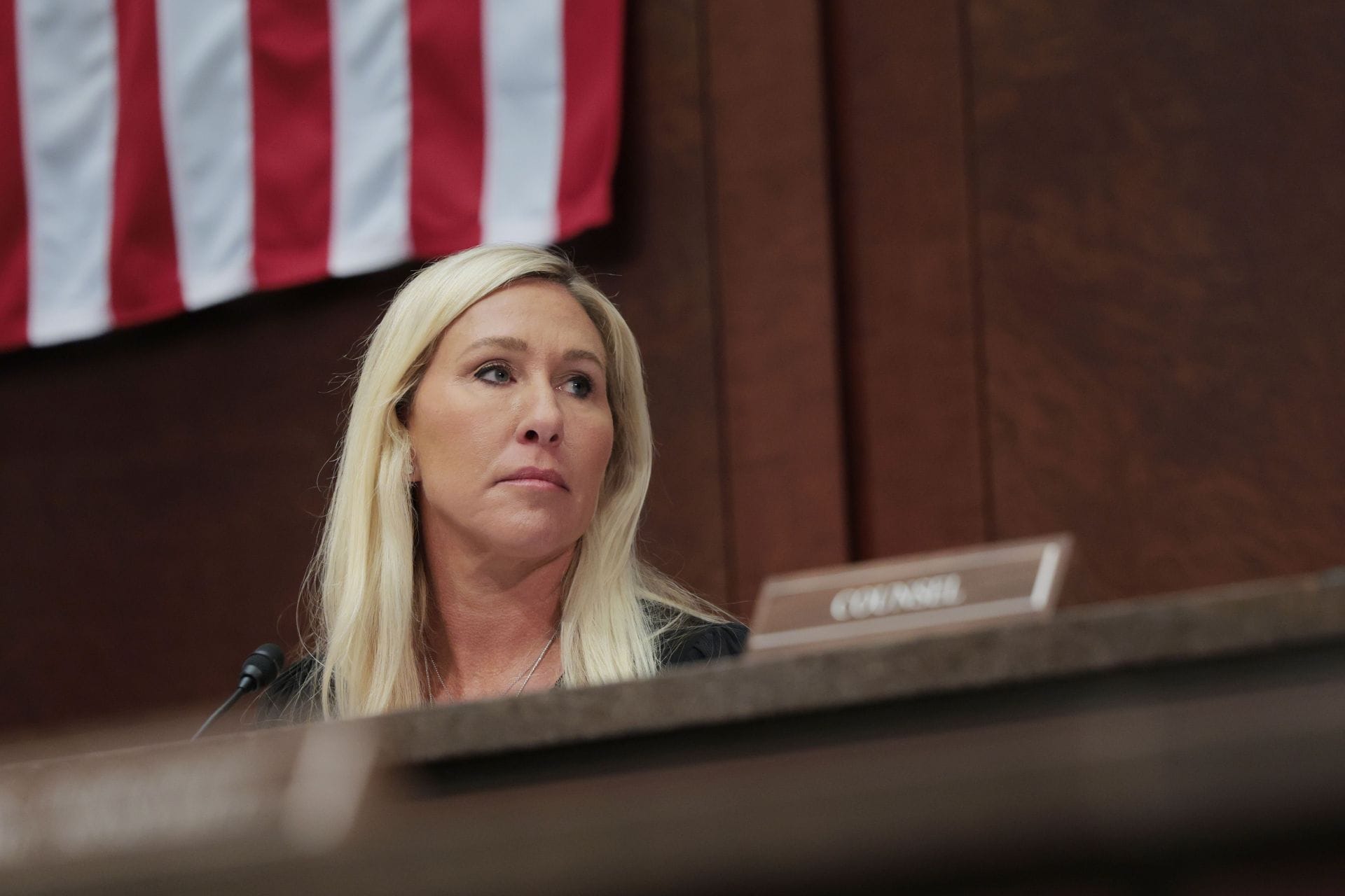 Marjorie Taylor Green recently appeared on CBS News&#039; 60 Minutes (Image via Getty)