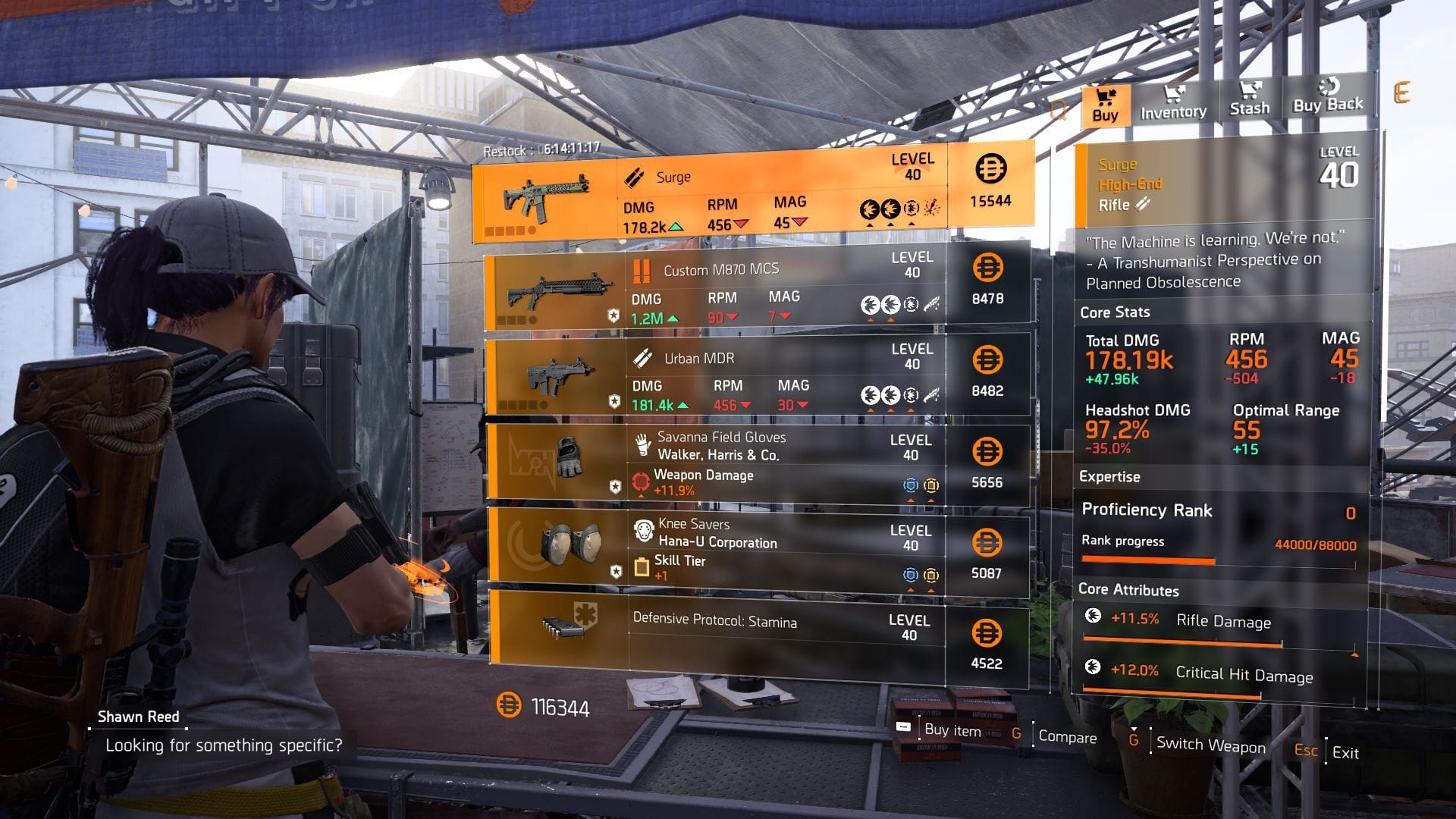 The Division 2 vendor found at the Theatre Settlement (Image via SK Gaming || Ubisoft)