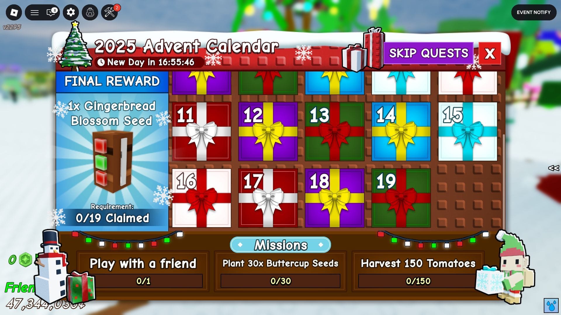 Gingerbread Blossom is available as the final Advent Calendar reward (Image via Roblox)