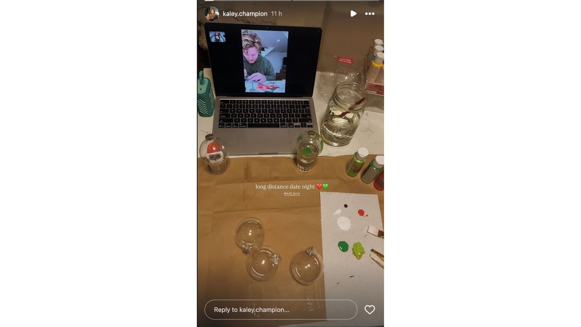 Will Levis and girlfriend Kaley Champion had a long-distance date night. (Credit: @kaley.champion)