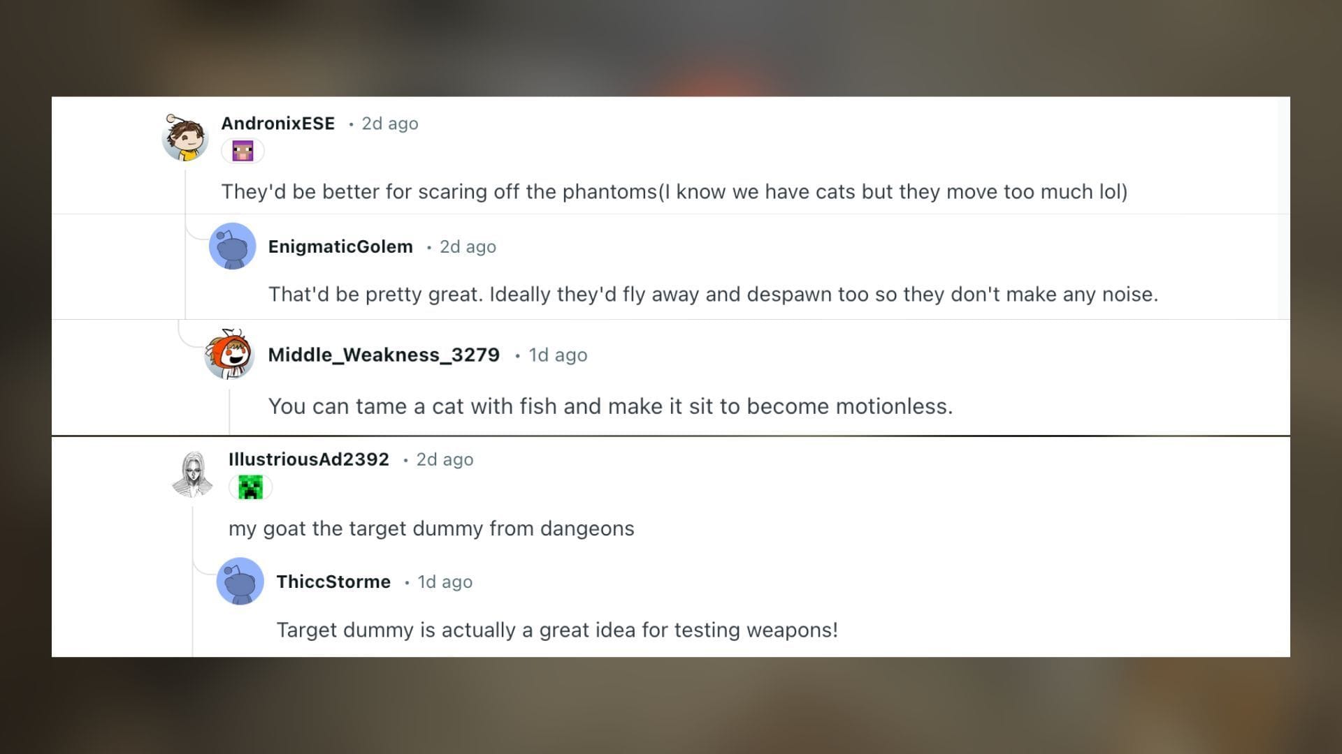 Redditors react to the idea of the armor stand (Image via Reddit)