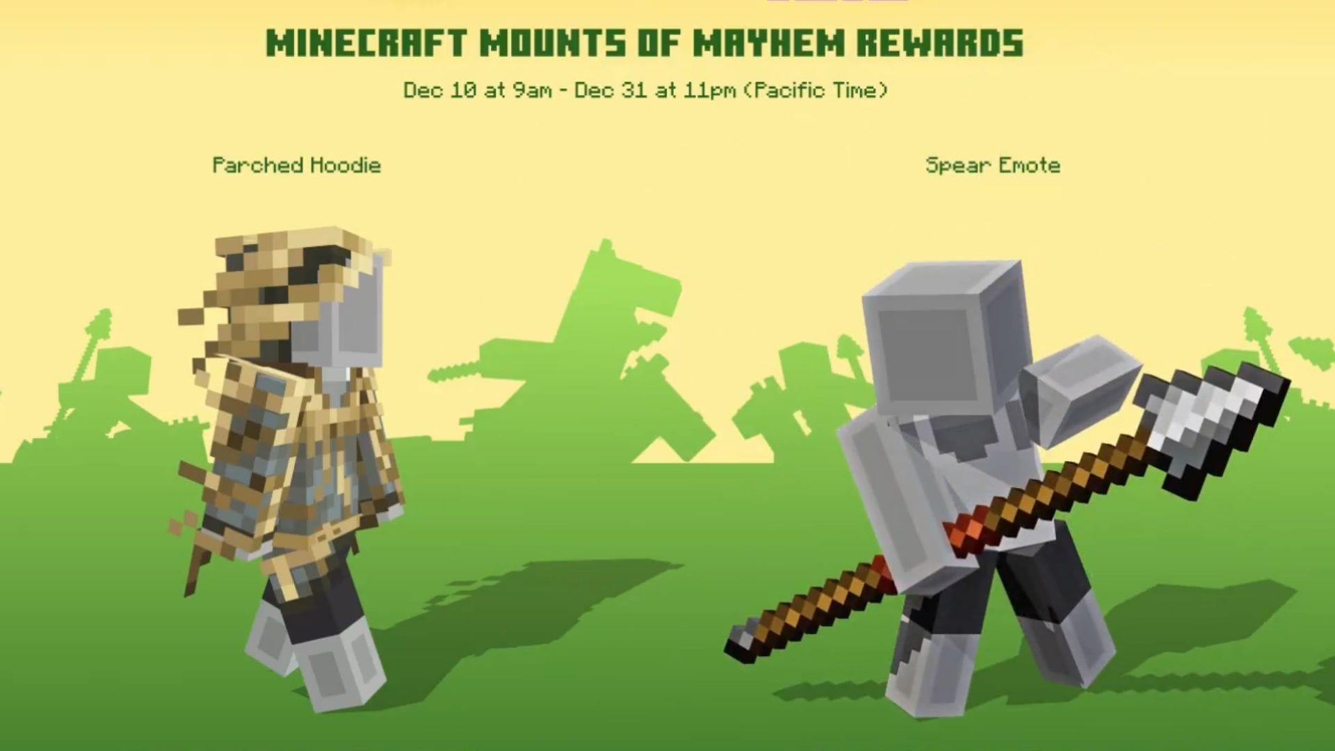 How to get the Parched Hoodie and Spear Emote Minecraft Twitch rewards in Bedrock