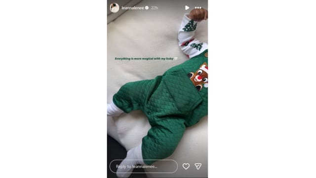 Leanna shared a heartfelt post for their son's first Christmas.  (Credit: @leannalenee)