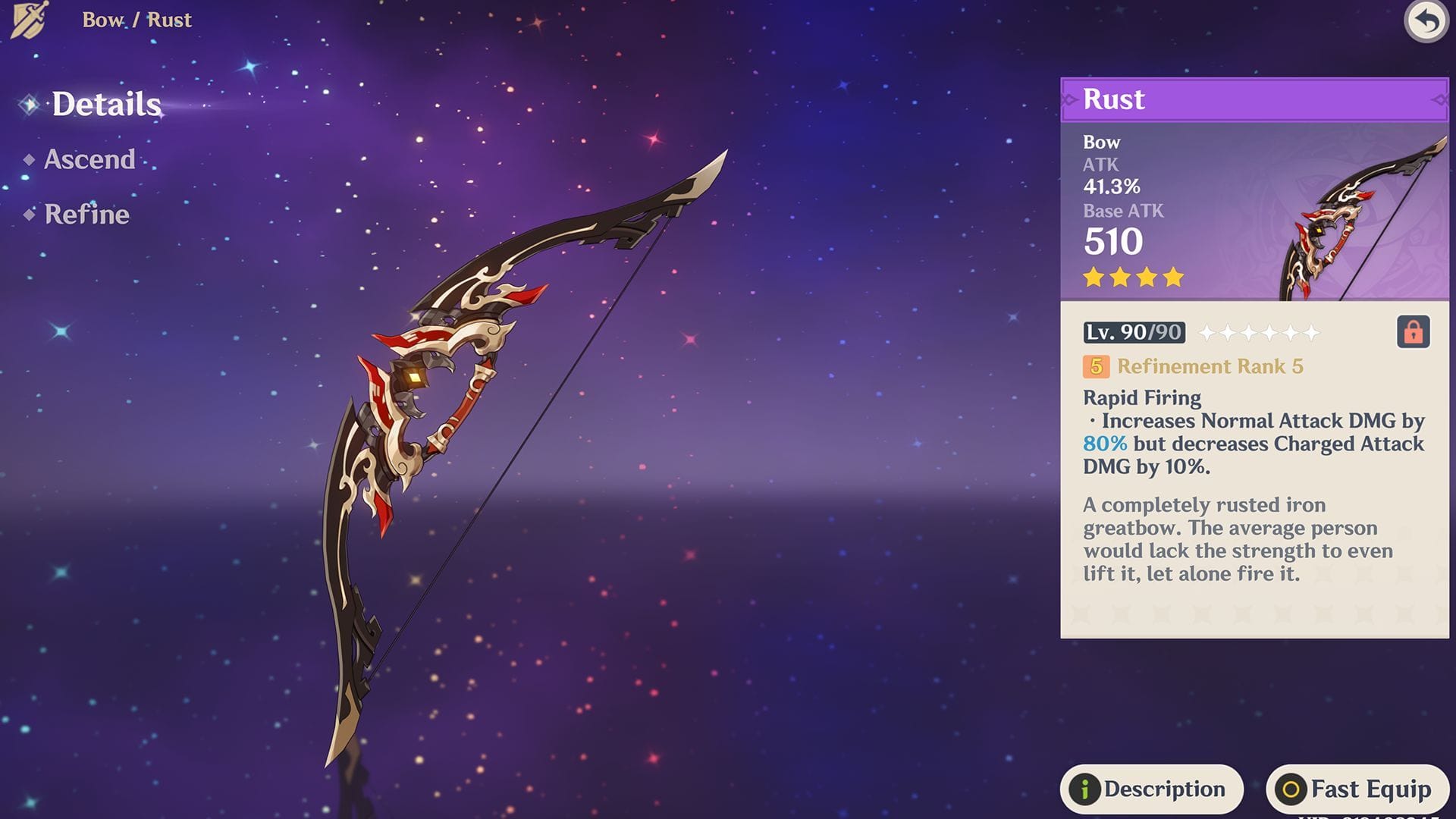 4-star bow Rust (Image via Sportskeeda Gaming/HoYoverse)