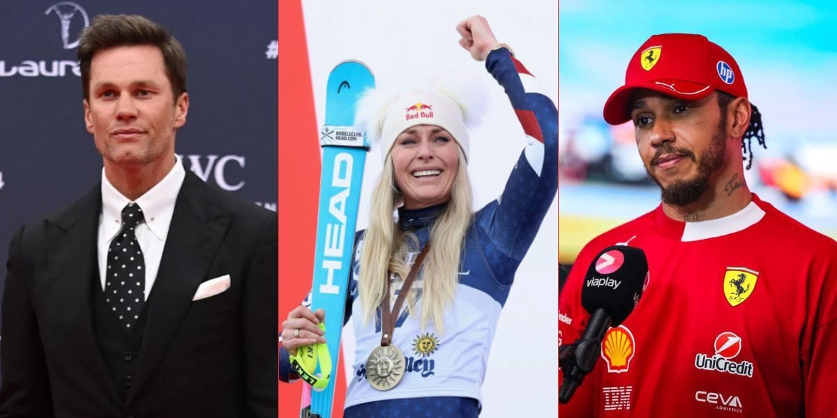  L to R: Tom Brady, Lindsey Vonn, and Lewis Hamilton. (Images by Getty)