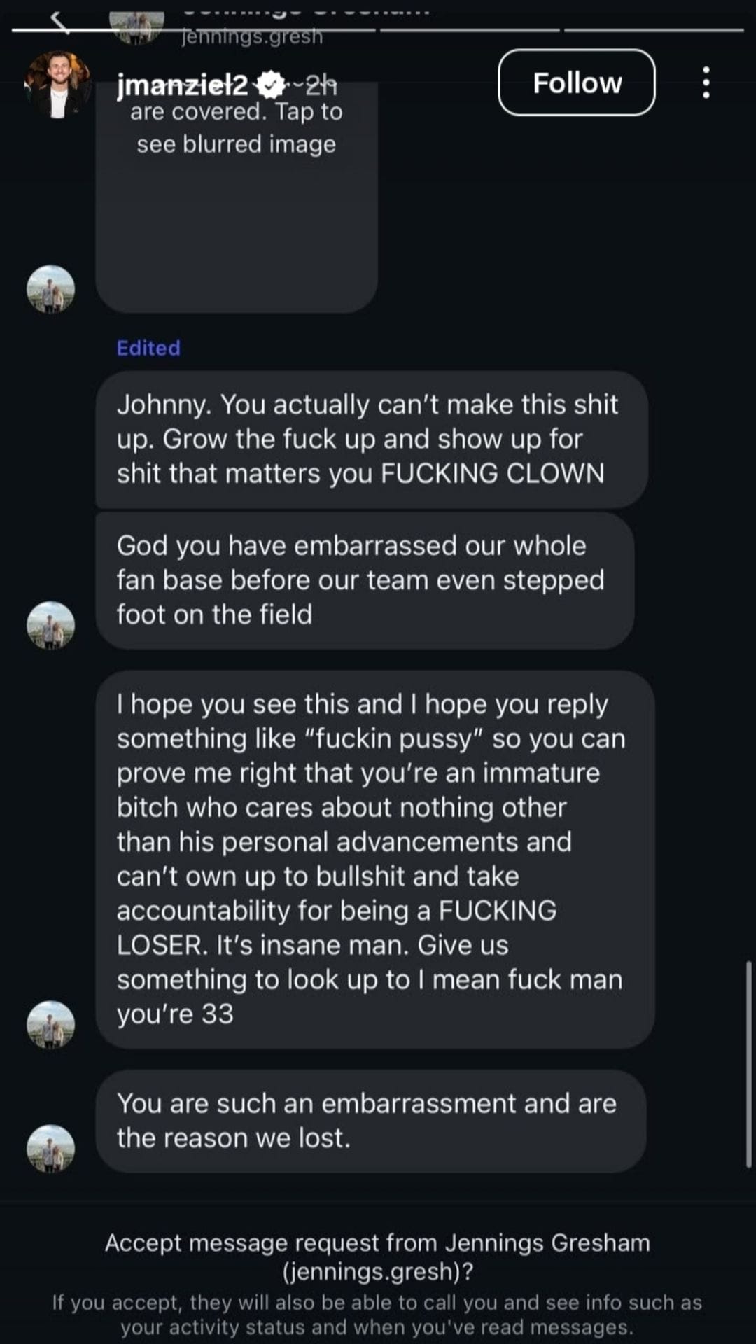 Johnny Manziel Breaks His Silence After Missing College GameDay, Shows A Lot Of Abusive Messages From Fans