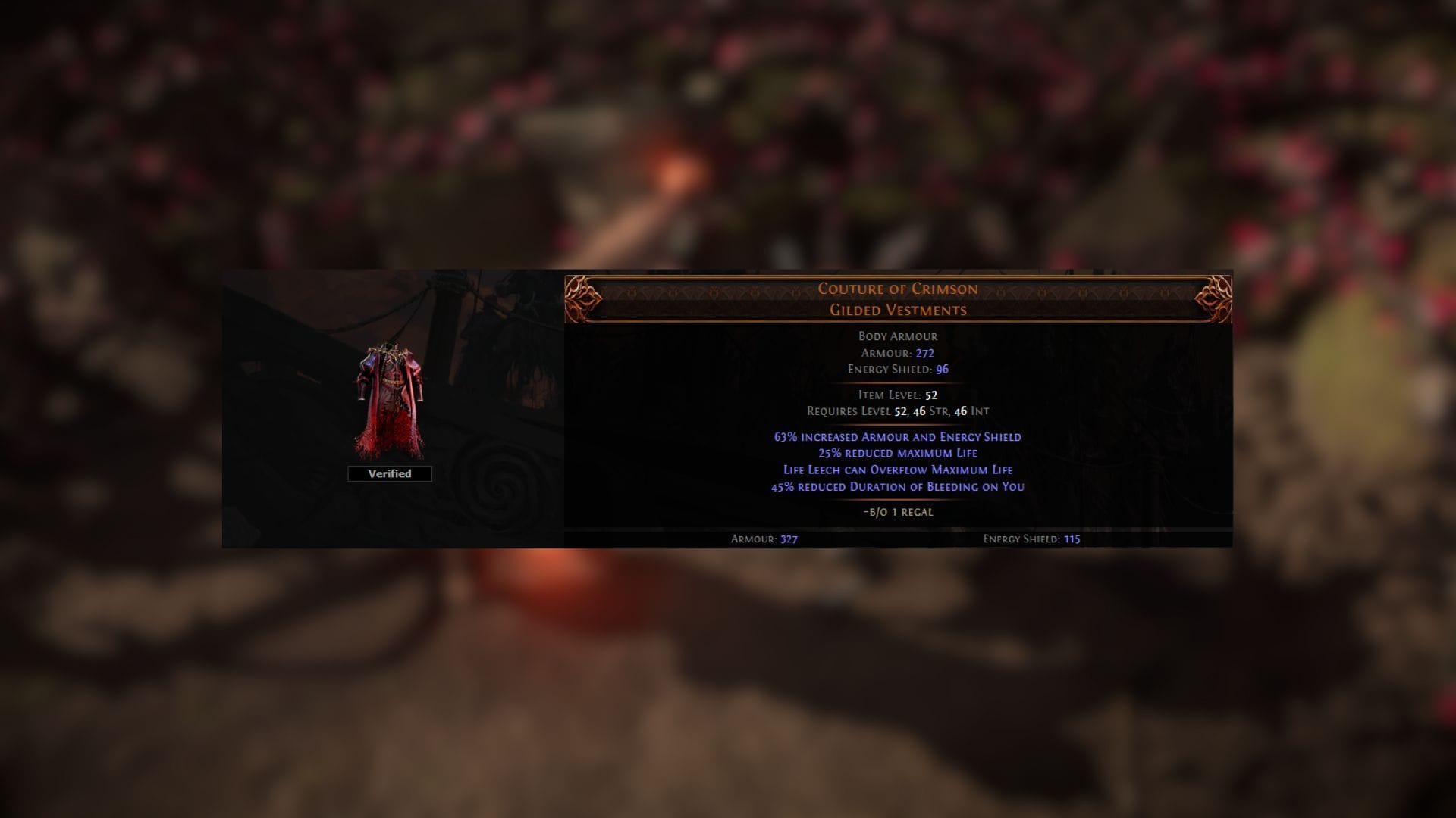 Couture of Crimson is looking like a strong pick after patch 0.4 (Image via GGG)