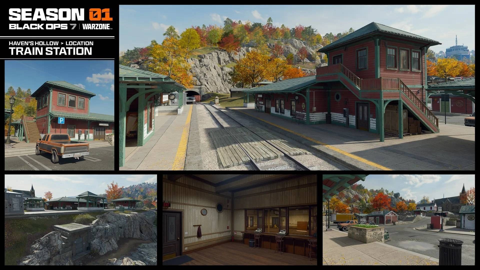 The Train Station POI is located in the east of the Haven&#039;s Hollow map (Image via Activision)