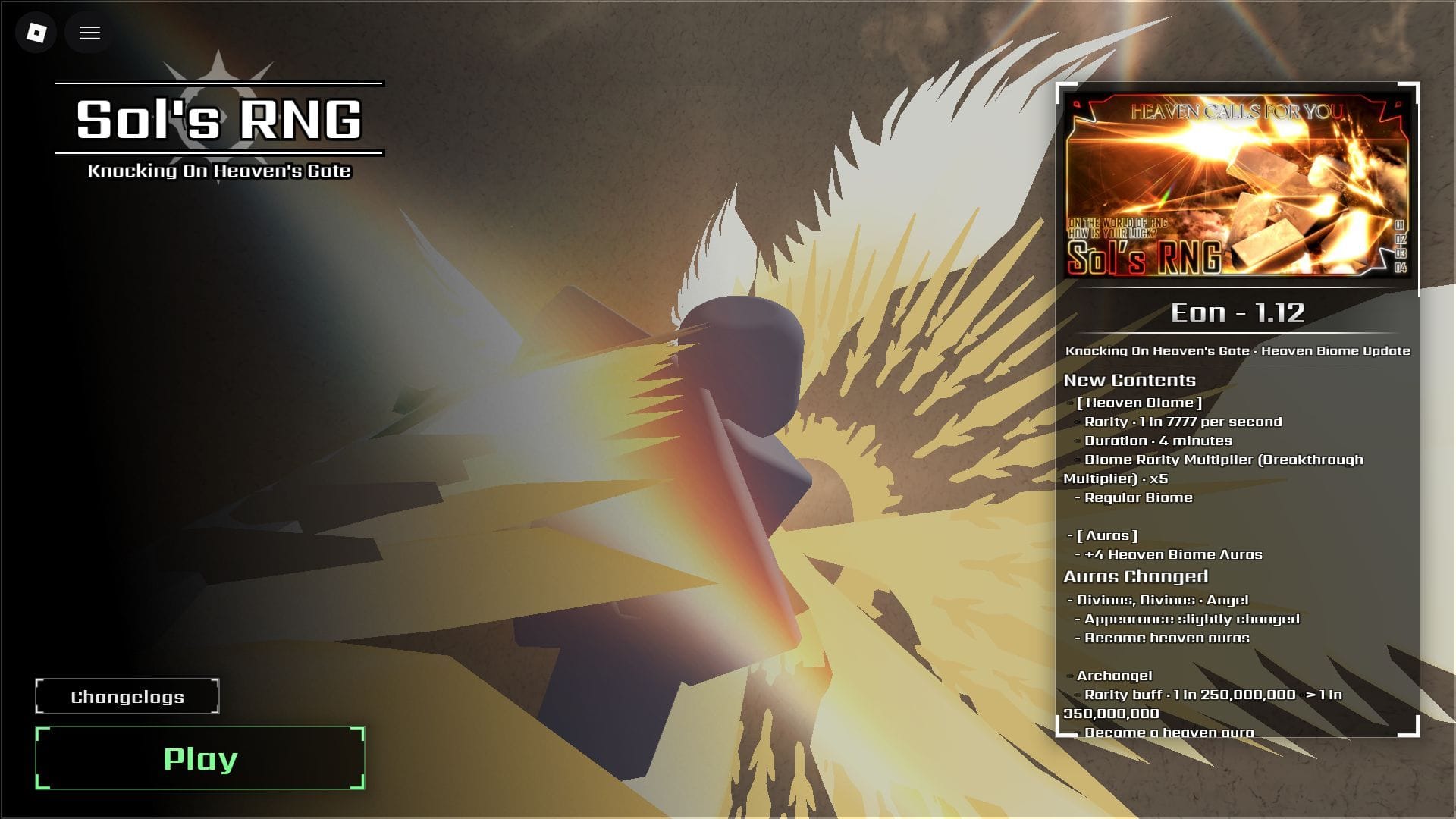 Sol’s RNG Eon 1.12 update patch notes