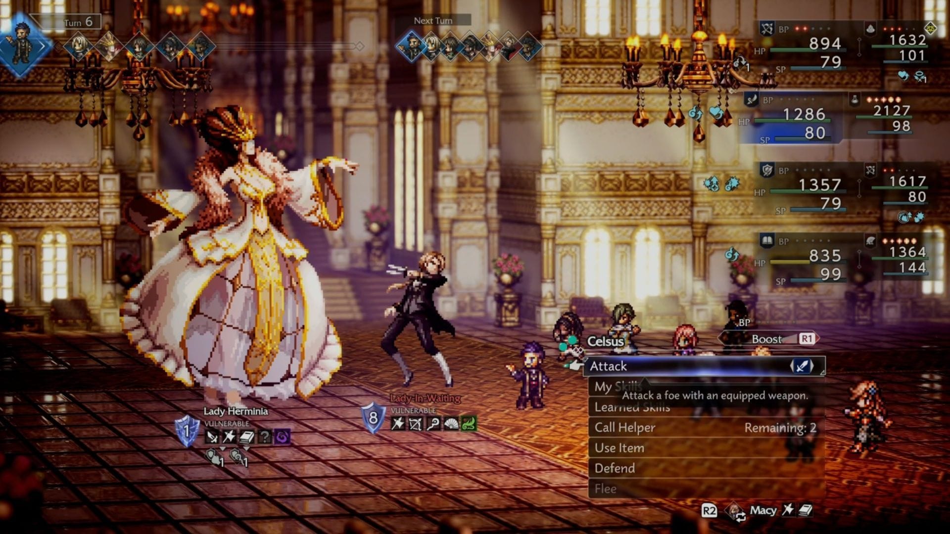 Herminia&#039;s Lady-in-Waiting must be the first focus (Image via Square Enix)