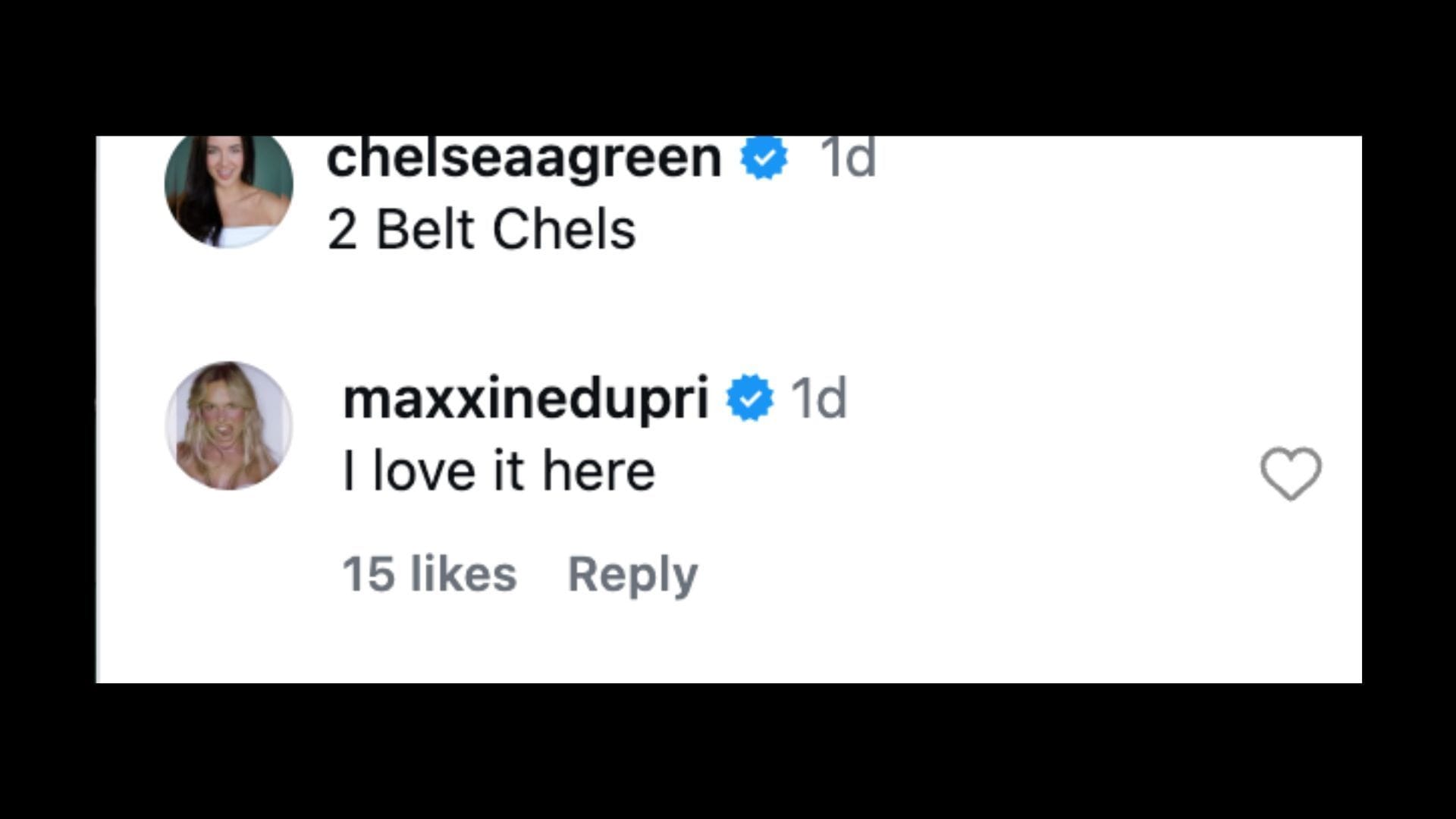 Dupri reacted to Green&#039;s new nickname. [Image credit: Chelsea Green on Instagram]