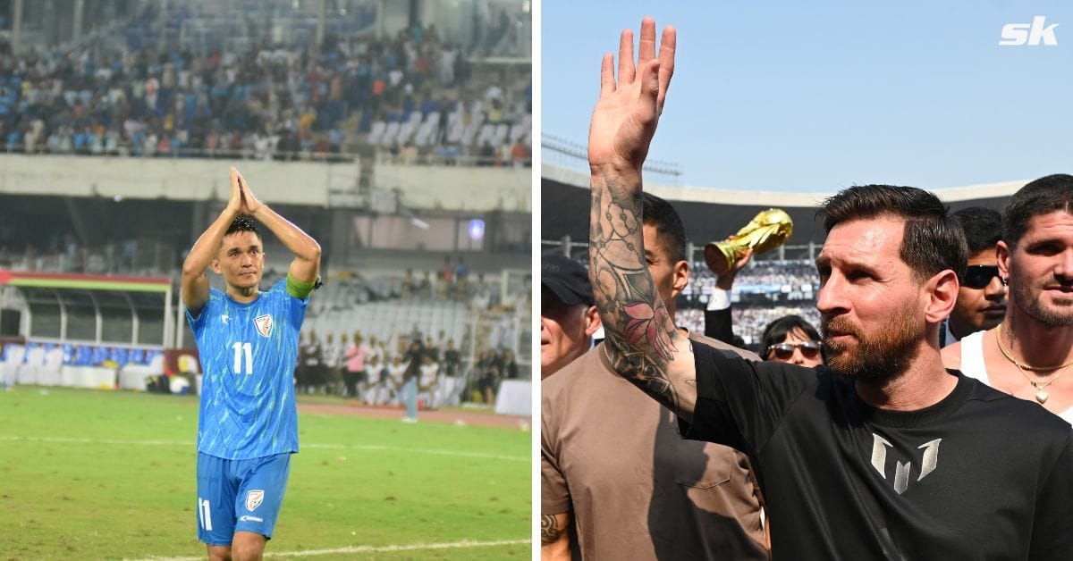 Lionel Messi links up with Indian football legend Sunil Chhetri