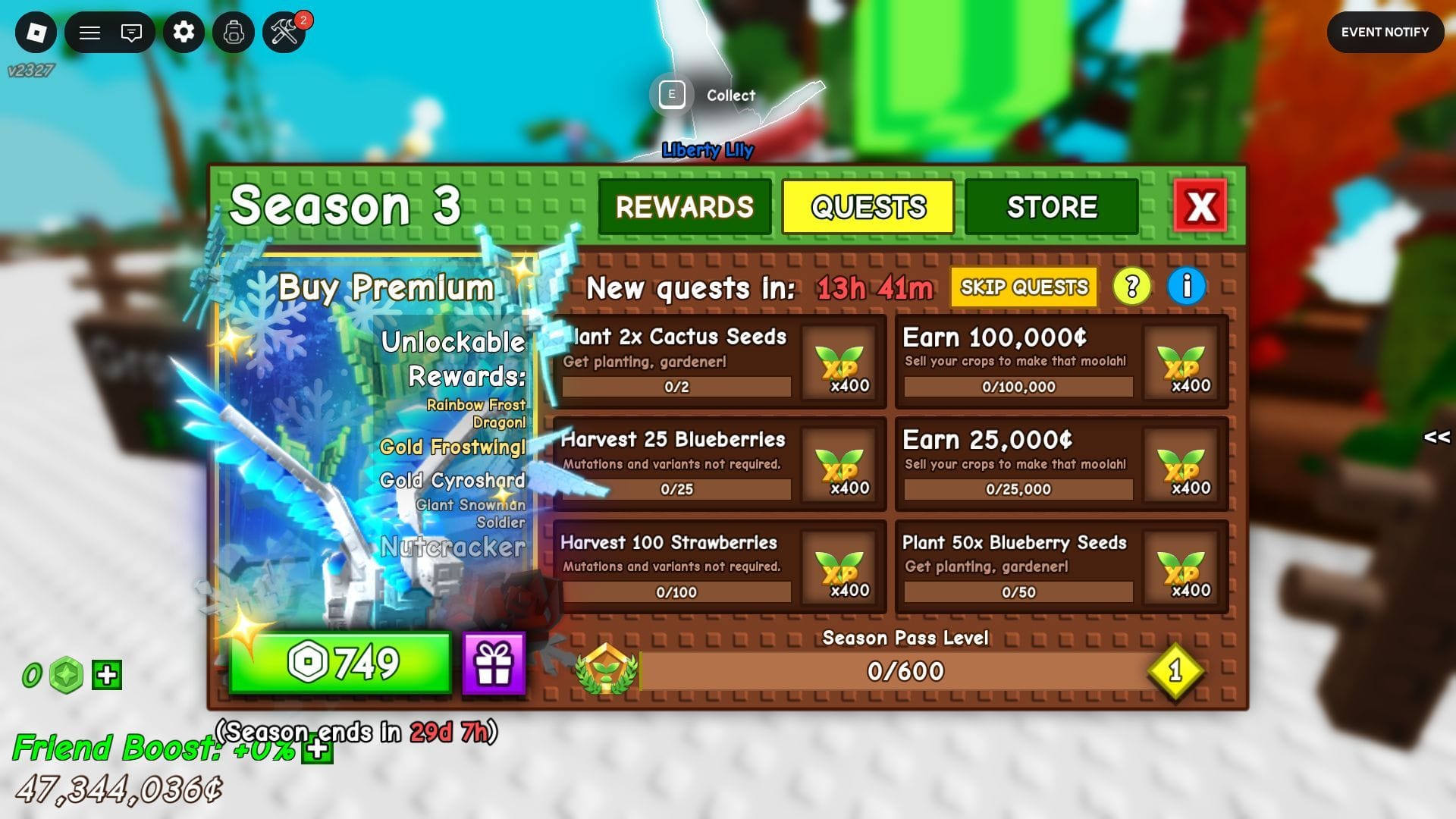 Season 3 Pass Quests (Image via Roblox)