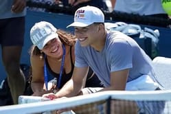 WATCH: Ben Shelton's girlfriend Trinity Rodman makes him crack up as she turns his tennis rackets into props for her dance routine